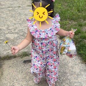 Janie and Jack-Floral Ruffle Jumpsuit